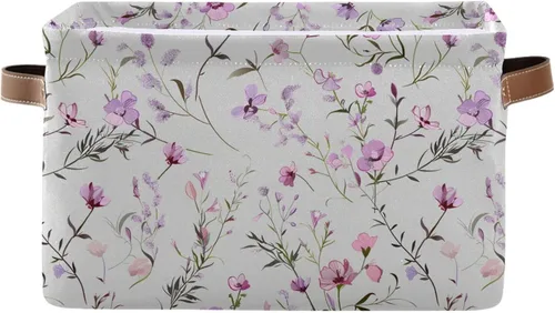 Miniatura 13 de ALAZA Cesta de almacenamiento de pájaros y flores para estantes para organizar el armario, estante del cuarto del bebé, juguete de la guardería