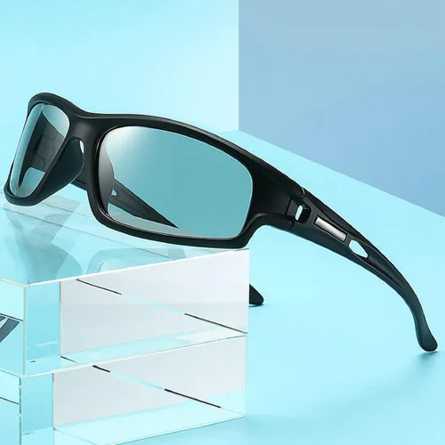 Miniatura 3 de Gafas de sol fotocrómicas progresivas de lectura multienfoque para hombres envuelven con estilo deportivo de transición