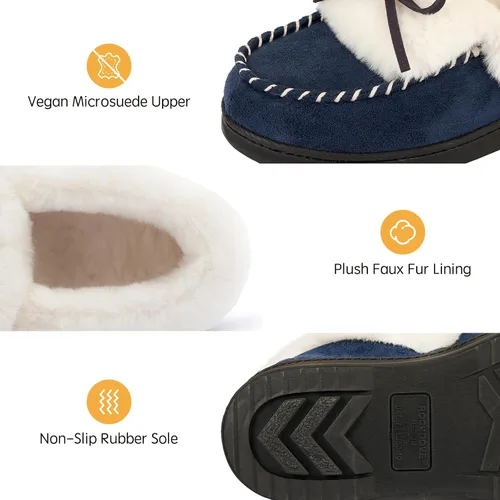 Miniatura 3 de RockDove Pantuflas de espuma viscoelástica de piel sintética para mujer