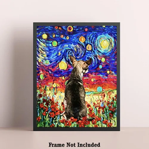 Miniatura 5 de Bestbuddy Pet 11 x 14 sin marco noche estrellada inspirada Chihuahua perro animales amante familia paz amor pintura al óleo impresión arte impresión