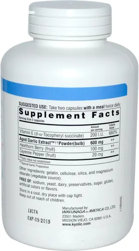 Miniatura 2 de Kyolic #106 W/Vitamina E Cayenne 300 Cap