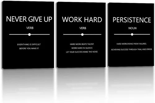 Miniatura 35 de Arte de pared motivacional para oficina, lienzo inspirador, arte de pared, póster de ajetreo, impresión de cita de empresario, pintura de pared, 3