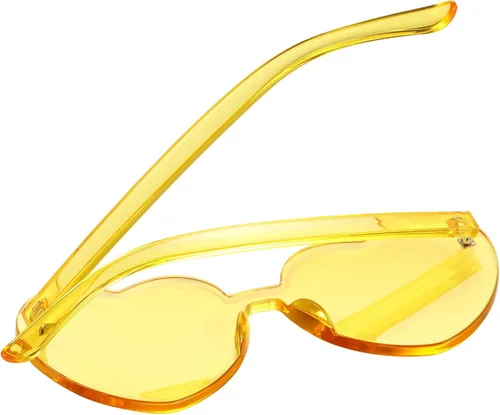 Miniatura 4 de Maxdot - Lentes de sol transparentes sin marco con forma de corazón para fiestas