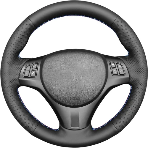 Miniatura 11 de MEWANT Funda de volante para BMW E90 M Sport E81 E82 E87 E88 E91 E92 E93 M3 E90 E92 de gamuza negra