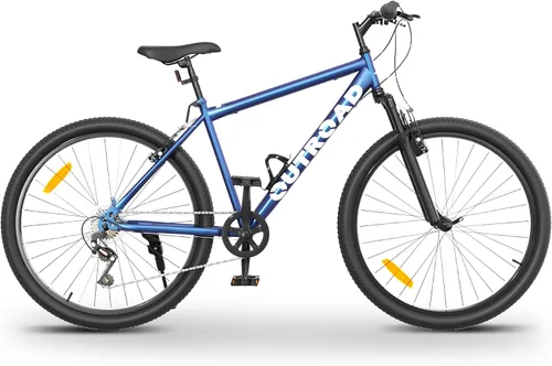 Miniatura 9 de Outroad - Bicicleta de montaña de 26 pulgadas, 7/21 velocidades/acero de alto carbono/marco de grado de aviación, freno de disco dual/V, bicicleta
