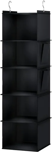 Miniatura 7 de YOUDENOVA Organizador Colgante de Armario, Estantes de Almacenamiento Colgantes de 5 Repisas para Armario, Negro