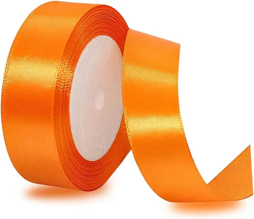 Miniatura 60 de Cinta de satén beige de 1 pulgada x 25 yardas, cinta de tela de color sólido para envoltura de regalos, manualidades, fabricación de lazos