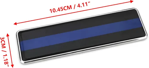Miniatura 3 de PTDecals Un par de calcomanías de emblema de línea azul delgada 3D de metal Universal para auto, hogar y oficina 104.5 * 30mm Azul(Thin Blue Line)