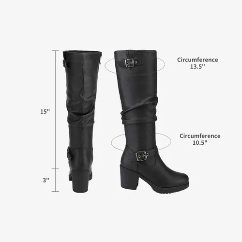 Miniatura 4 de Dream Pairs - Botas a la rodilla de tacón grueso para mujer