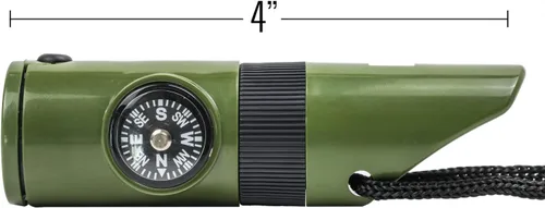Miniatura 5 de Niños supervivencia al aire libre camping multi herramienta silbato brújula LED 7 en 1 linterna Verde