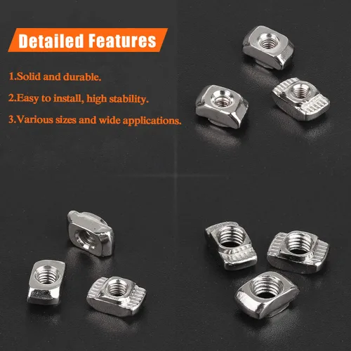 Miniatura 4 de HELIFOUNER 240 piezas de tuercas T de la serie 2020, kit surtido de tuercas de ranura M3 M4 M5 T