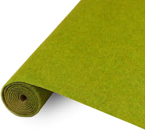 Miniatura 10 de CP138 - Alfombra de césped artificial para trenes color verde hierba, 15.7 x 39.4 in o 15.7 x 39 pulgadas para decoración de manualidades