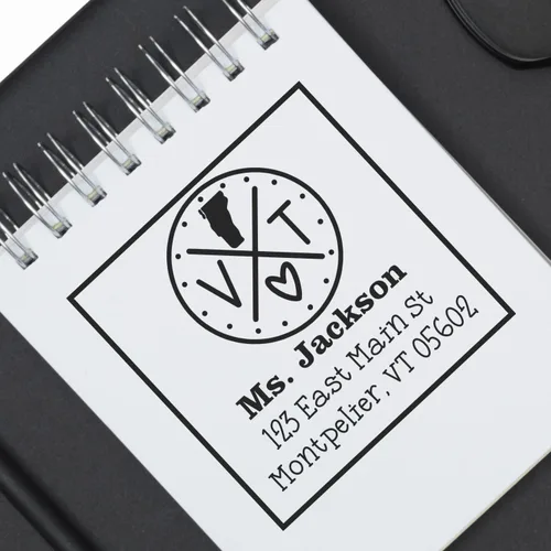 Miniatura 81 de Sello entintado moderno con nombre y dirección del estado de Alabama – Sello de dirección de devolución personalizado para invitaciones de despedida