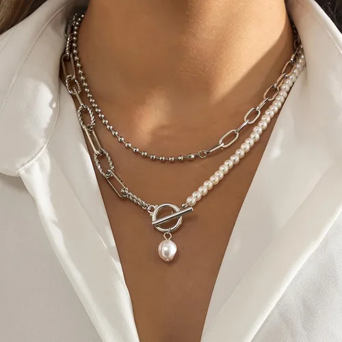 Miniatura 48 de Long tiantian Collares en capas para mujer, joyería occidental para mujer, collar de moneda apilable, collar de país, moderno, bohemio, verano