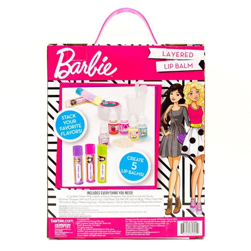 Miniatura 5 de Kit de bálsamo labial Horizon Group USA Barbie Haz tu propio bálsamo labial en capas, DIY 5 bálsamos labial personalizados mezclando sabores como