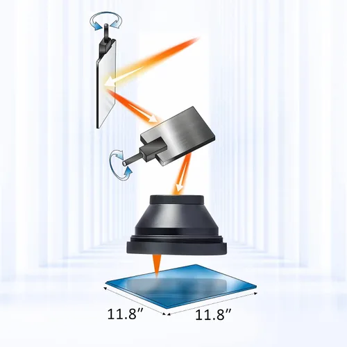 Miniatura 4 de OMTech Lente F Theta para grabadores láser de fibra, lente de escaneo óptico de repuesto de 11.811 x 11.811 in para máquinas de grabado de marcado