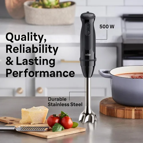 Miniatura 5 de Braun MQ50001M Vario - Batidora de mano de inmersión de 21 velocidades con sistemas PowerBell VPlus, TurboBoost y EasyClick, cuchillas de acero