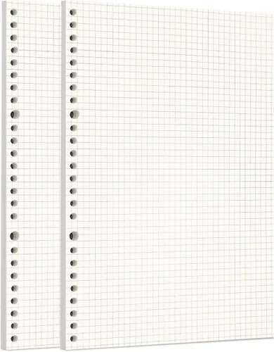 Miniatura 74 de Zelten 1 paquete A5 de 80 hojas/160 páginas 4 en 1 rayado cuadrado punteado en blanco hojas sueltas perforadas papel de repuesto de papel