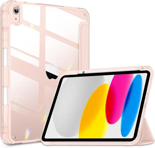 Miniatura 13 de DTTOCASE - Funda para iPad de 10.ª generación de 2022, 10.9”, reverso transparente y marco de poliuretano termoplástico antigolpes