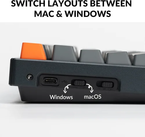 Miniatura 6 de Keychron Teclado mecánico inalámbrico K8, diseño sin llave de 87 teclas Bluetooth/con cable RGB retroiluminado con interruptor azul óptico Gateron