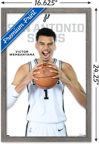 Miniatura 3 de Trends International NBA San Antonio Spurs - Póster de pared de Victor Wembanyama Feature Series 23, 22.4 pulgadas de largo x 14.7 pulgadas, versión