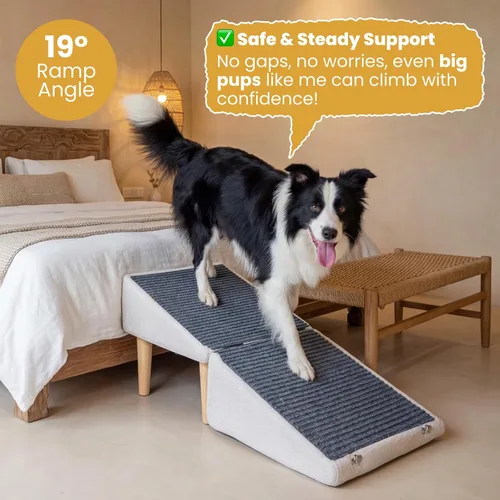 Miniatura 2 de Rampa 3 en 1 para perros de 18.9 x 17.7 x 18.9 pulgadas con almacenamiento, escaleras para mascotas para perros y gatos mayores y lesionados