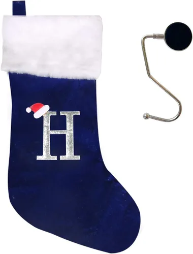 Miniatura 53 de Medias de Navidad de 20 pulgadas con monograma, letras, medias súper suaves grandes de Navidad, medias de monograma rojo para Navidad, regalo