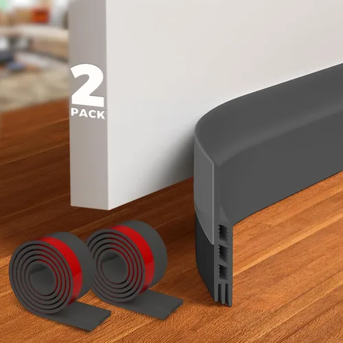 Miniatura 12 de Holikme Tapón de puerta para puertas, rollos y tiras para debajo de la puerta, bloqueador de corrientes de aire, aislante, tapón de ruido, adhesivo