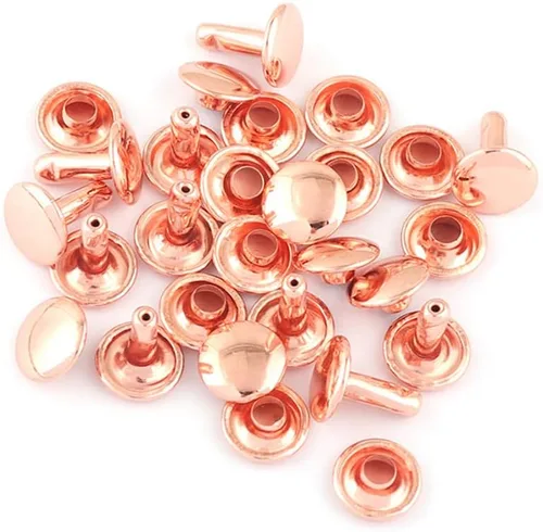 Miniatura 16 de Remaches tubulares de doble tapa arcoíris – Remache rápido redondo de botón de metal arcoíris de 0.354 in, remaches para bolsos, bolsos, zapatos