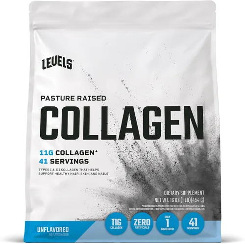 Levels Péptidos de Colágeno, Sin Ingredientes Artificiales, 11G de Colágeno, Sin Sabor, 1LB