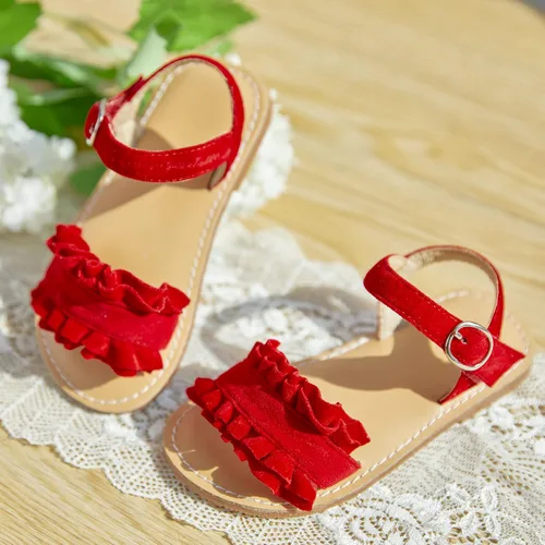 Miniatura 2 de Otter MOMO Girls Sandals Open Toe Princess Flat Sandals with Ruffle Summer Sandals