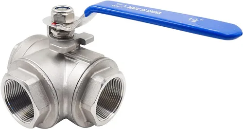 Miniatura 9 de Válvula de 3 vías, válvula de bola de 3 vías con rosca NPT 1 hembra, válvula de puerto L de acero inoxidable para tanque de agua, línea de agua