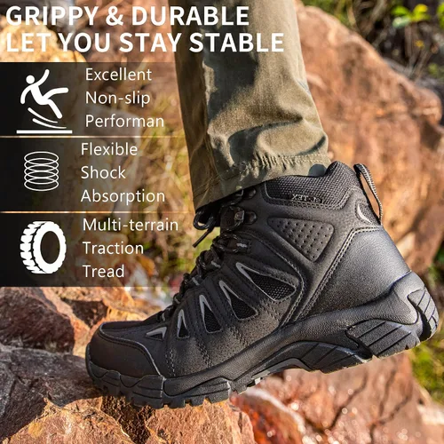 Miniatura 5 de SHULOOK Hiking Boots Men Waterproof Mid Boots Non-Slip LightWeight Comfortable