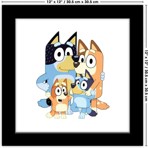 Miniatura 7 de Gallery Pops Bluey - Arte de pared de papá, mamá, Bluey y bingo, versión enmarcada negra, 12 x 12 pulgadas
