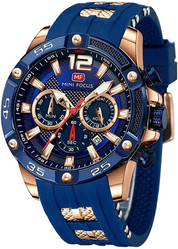 Mini Focus Men Watch Casual Fashion Wrist Watches (ChronographWaterproofLuminousCalendar) Silicon Band Quartz Watches for Men
