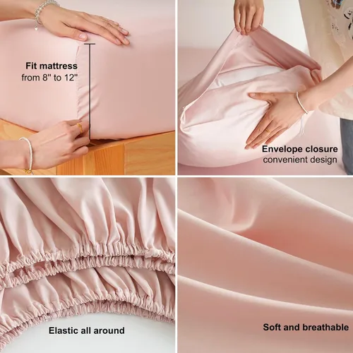 Miniatura 3 de Mohap - Juego de sábanas de microfibra cepillada, ropa de cama suave de lujo, resistente a la decoloración