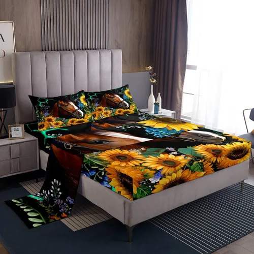 Miniatura 7 de Manfei Juego de sábanas musicales tamaño matrimonial, juego de ropa de cama con estampado de notas musicales retro para niños y niñas, decoración