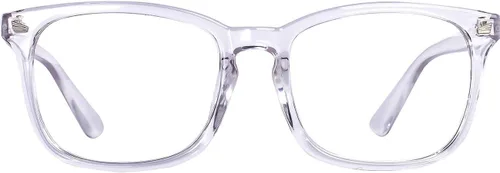 MAXJULI - Lentes de bloqueo de luz azul, para lectura en computadora/juegos/TV/teléfonos para mujeres y hombres (transparentes)