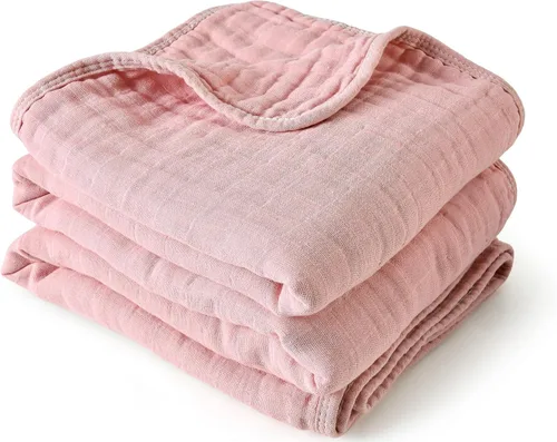 Miniatura 17 de ZPECC Manta de muselina para bebé más gruesa, 30x40 de algodón orgánico para recién nacido, colcha hipoalergénica para bebé, elementos esenciales