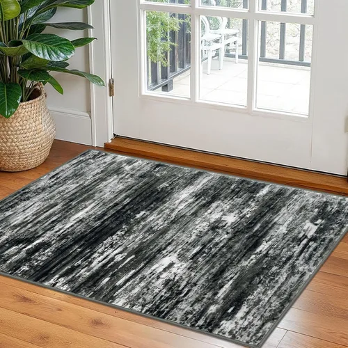 Miniatura 105 de KOZYFLY – Alfombra de pasillo moderna y lavable de diseño abstracto verde, 2 x 5 pies, antideslizante, suave y de pelo corto, ideal para cocina