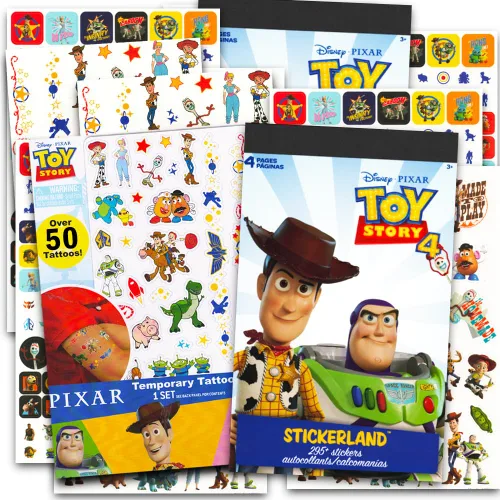 Toy Story Paquete de recuerdos de fiesta ~ El paquete incluye más de 595 calcomanías de Toy Story y 50 tatuajes (suministros para fiestas)