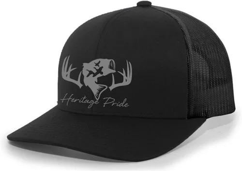 Miniatura 7 de Heritage Pride Sombrero de camionero de malla bordada para hombre de caza de pato de pesca de ciervos