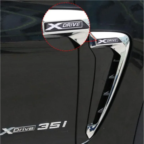 Miniatura 7 de Para BMW X5 F15 2014 2015 2016 2017 Car styling ABS Chrome lateral Wing Fender Air Guide Vents Frame Trim Accesorios (Negro+rojo)