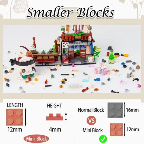 Miniatura 4 de Kit de mini bloques plegables japoneses de vista callejera - Tienda Izakaya, juguete de tienda de mini marca japonesa, regalo para adultos, niños