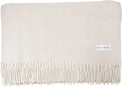 Miniatura 16 de Sferra Celine Herringbone, manta 100% algodón, color aguamarina