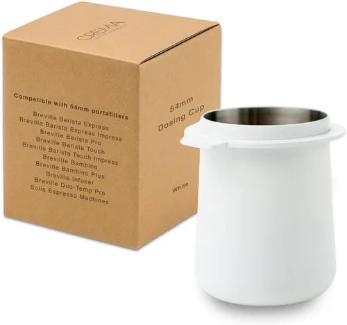 Miniatura 9 de Productos de Café Crema 54mm Taza Dosificadora Compatible con Portafiltros Breville, etc. Acero Inoxidable 100% Duradero Lengüeta de Molino