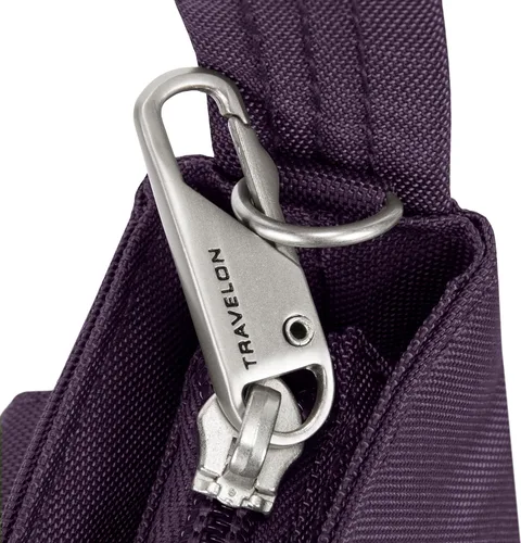 Miniatura 8 de Travelon - Mini bolsa clásica de hombro antirrobo, Púrpura), 42459-150