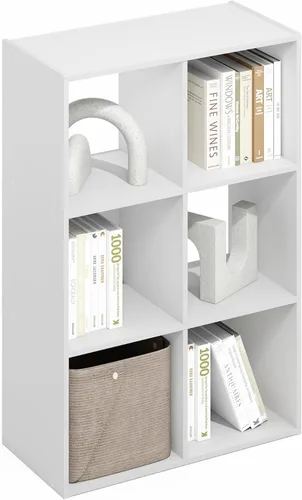 Miniatura 25 de Furinno - Estantería clásica para libros, estantes de almacenamiento, roble francés