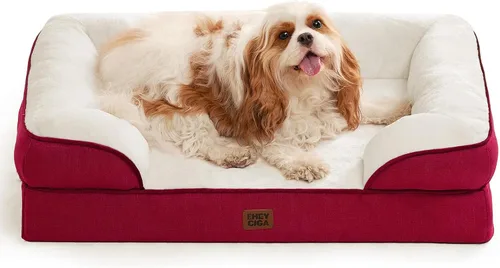 Miniatura 87 de EHEYCIGA - Cama ortopédica para perro grande, impermeable, de espuma viscoelástica y espuma tipo caja de huevos, bordes elevados, antideslizante