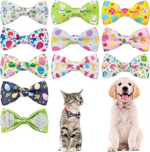 Miniatura 33 de PET SHOW Paquete de 10 corbatines de cumpleaños para perros pequeños, accesorios de collar deslizante para cachorros, gatos, mascotas, corbatines